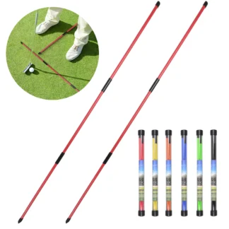 Golf Alignment Sticks 48 Inch Collapsible - Swing Path & Putting Alignment Trainer (2 Pack with Storage Bag)